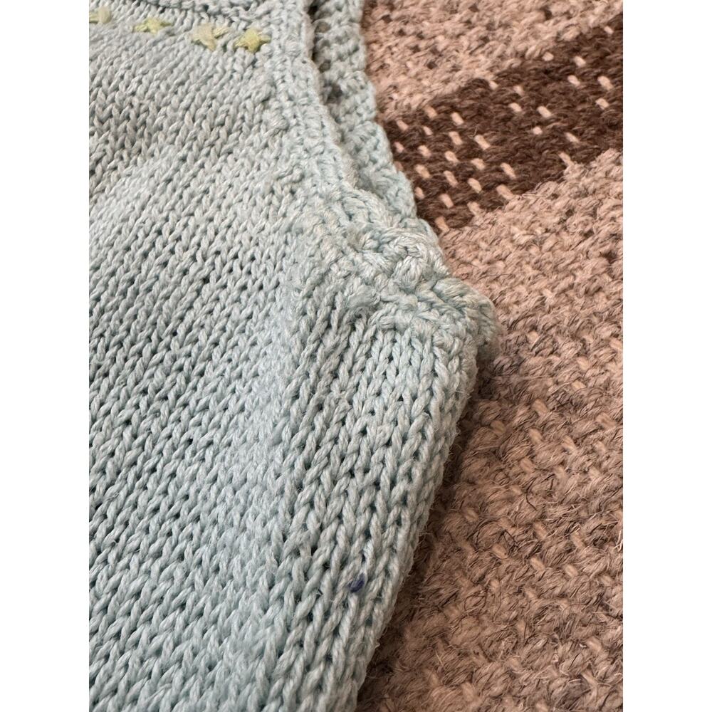 Sigrid Olsen Sport Knit Sweater Vest Granny Core Floral Green Blue Large Cottage - Picture 6 of 8